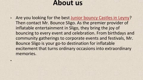 Best Junior bouncy Castles in Leyny.