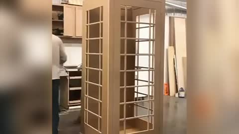 Amazing Woodworking For Telephone Booth.