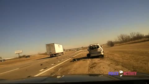 Wild Dashcam Video Shows Oklahoma Trooper Thrown From Side of Highway Crash