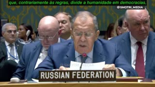 Lavrov em uma reunião do Conselho de segurança da ONU