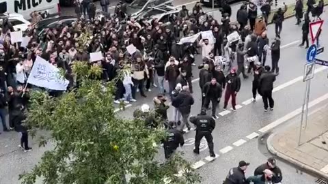 Islamic mob in Germany who wants Islamic caliphate and Sharia law attacks