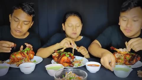 Whole chicken 🐔 eating challenge 😱🥵🥵