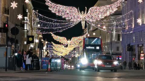 A Street Filled With Christmas Lights