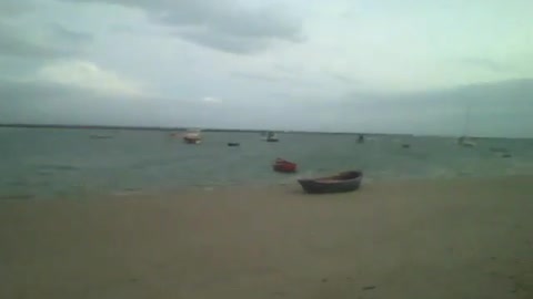 Filming the fishing boats at sea at dusk, the beach was filling up [Nature & Animals]