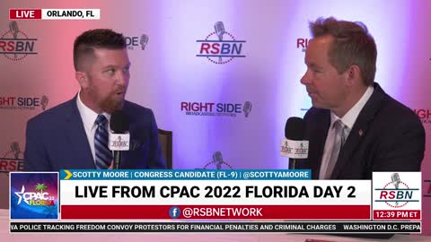 Scotty Moore Candidate For Congress (FL-9) Full Interview with RSBNs Brian Glenn at CPAC 2022 in FL