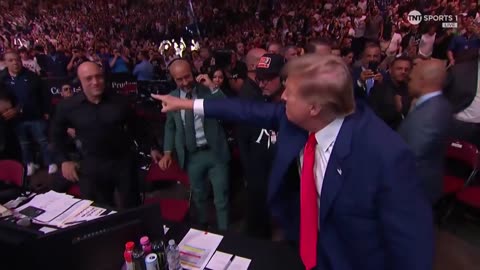 Donald Trump makes his entrance at UFC 302 just days after being convicted in New York.