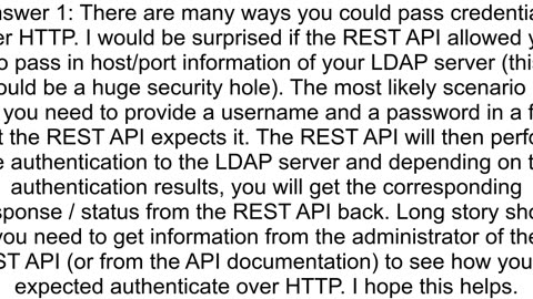 How to connect to HTTP Rest API that authenticates with LDAP