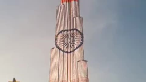 INDIAN FLAG IN BURJ KHALEEFA BUILDING