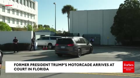 President Trump's Motorcade Arrives At The Courthouse In Florida For Classified Docs Case.