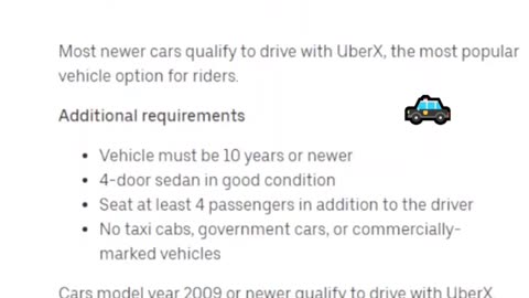 Uber driver and car requirements #uber #uberdriver #Ubercar