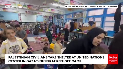 Palestinian Civilians Take Shelter At United Nations Center In Gaza’s Nuseirat Refugee Camp