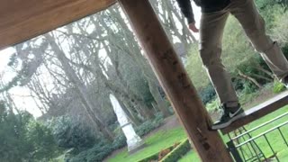 Railing Jump Ends Poorly in Park