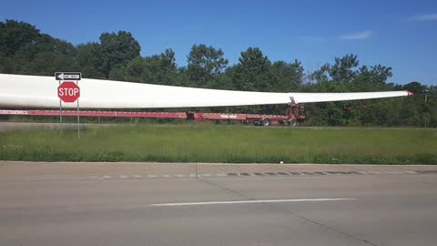 Wind Generator blade being moved from Factory and shipped.