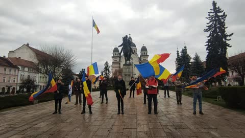 1 Decembrie 2021 la Târgu Mureș - statuia lui Avram Iancu