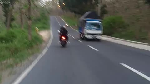 Indonesian teak woods hill street on moto