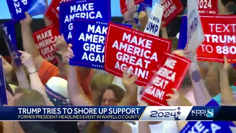 Former President Donald Trump returns to Iowa, speaks to crowd in Ottumwa