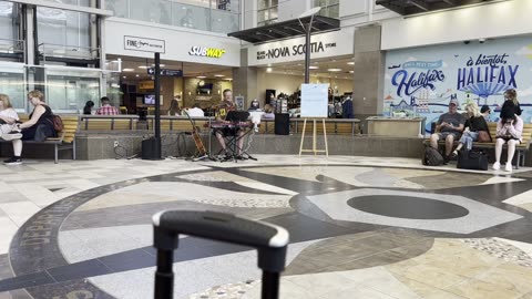 Singer at Halifax airport