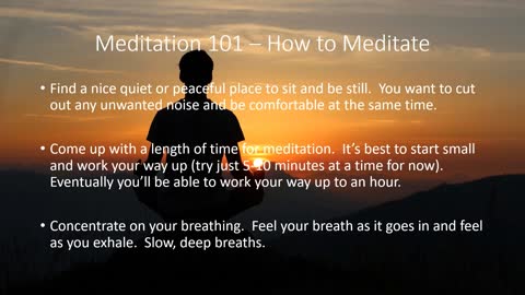 How to Meditate - Meditation 101 - Learn how to Meditate!