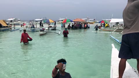 Arriving at a sandbar in Bohol Island Philippines