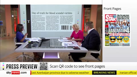 Press Preview- Monday's front pages Sky News