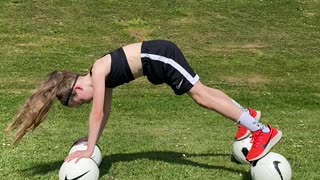 Balancing Training For This Young Soccer Star