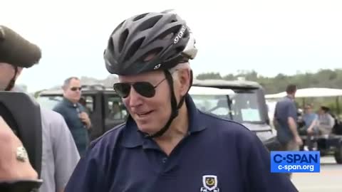 Biden Looks "Like A Fool" In Interview After He Decides To Wear His Bicycle Helmet