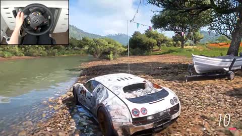 Rebuilding A Bugatti Veyron - Forza Horizon 5 (Steering Wheel + Shifter) Gameplay
