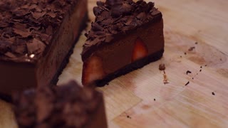 Chocolate Mousse Cake with Strawberries