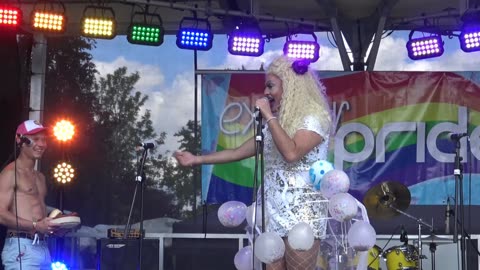 Exeter Devon Britain Gay LGBTQIA+ Pride 2019. A touch of drag.