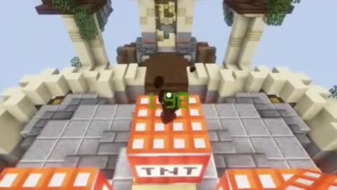 I used TNT bombs as a trampoline and bounced so high.