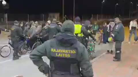 A wave of illegal immigrants on bikes turned up at the Finnish border