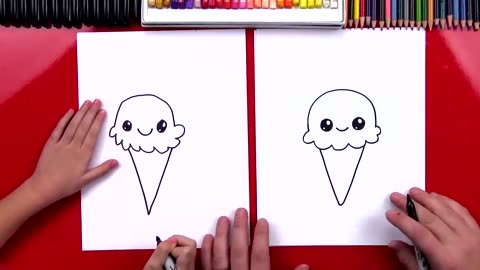 How To Draw A Cute Ice Cream Cone