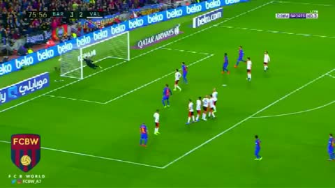 El tiro libro de Neymar vs Valencia