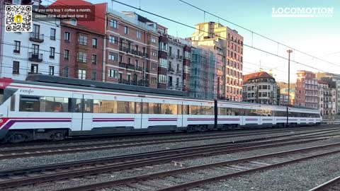 Bilbao Railway Station with Commuter and Long Distance Trains RENFE Spain #railway #train