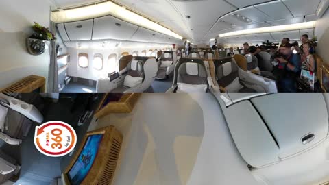 360 VIDEO_ Inside the Emirates Boeing 777-300 Amazing Luxury Jet Airliner [