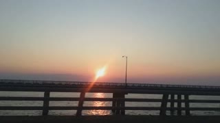 Quick shot driving over the Chesapeake Bay Bridge in Virginia