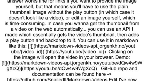 How can I add a video in Markdown