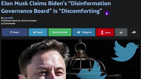 Elon Musk Not Happy About New Ministry of Truth Biden Admin Created