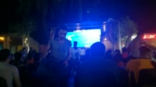 Audience in Street Cafe Watch Mo Salah In Liverpool Vs Barcelona Champions League