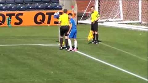 Referees catches on the football field