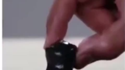 This is purported to be a Graphene blob reacting to a neodymium magnet