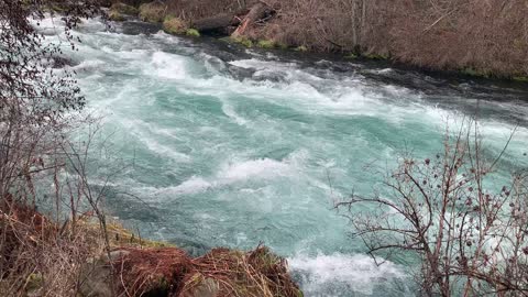 Arriving at the Turquoise White Water Rapids Section – Metolius River – Central Oregon