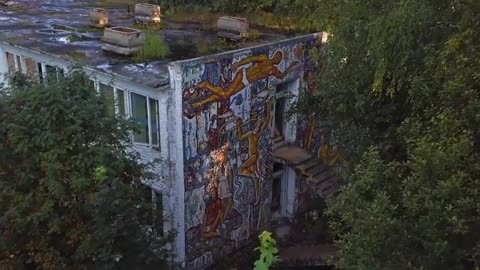 Drone shows abandoned soviet era young pioneer camp