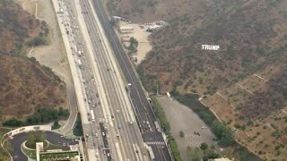 TRUMP Sign In LA Next To Hollywood