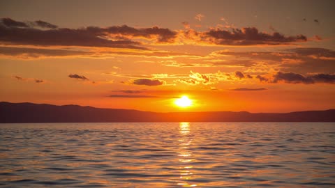 Stunning sunset seen from the sea