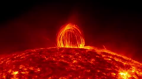 NASA Fiery Looping Rain on the Sun