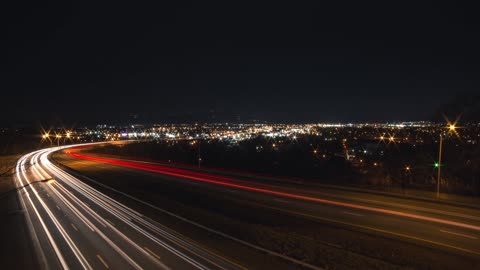 Timelapse of Car Lights in Motion