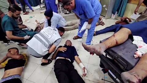 Injured Gazans rushed to hospital after airstrike
