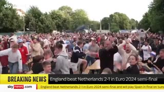 Euphoric fans react to England's dramatic last-minute Euros win Sky News