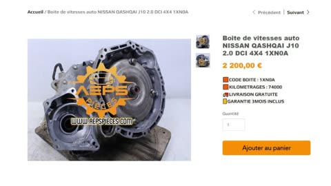 AEPSPIECES.COM - Boite de vitesses auto NISSAN QASHQAI J10 2.0 DCI 4X4 1XN0A